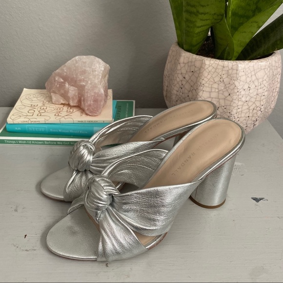 EUC Loeffler Randall silver mules - Picture 1 of 5